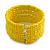 Banana Yellow Glass Bead Flex Cuff Bracelet - Medium - view 4