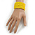 Banana Yellow Glass Bead Flex Cuff Bracelet - Medium - view 2