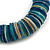 Blue/ White/ Teal Shell Flex Bracelet - 18cm L - Medium - view 3