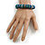 Blue/ White/ Teal Shell Flex Bracelet - 18cm L - Medium - view 2