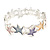 Pastel Multicoloured Enamel Starfish Flex Bracelet in Silver Tone - 20cm Long - view 3