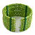 Lime Green Glass Bead Flex Cuff Bracelet - Medium - view 4