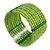 Lime Green Glass Bead Flex Cuff Bracelet - Medium - view 5