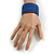 Royal Blue Glass Bead Flex Cuff Bracelet - Medium - view 3