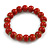 12mm Red Round Ceramic Bead Flex Bracelet - Size M