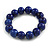 15mm Blue Round Ceramic Bead Flex Bracelet - Size M
