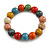 13mm Multicoloured Round Ceramic Bead Flex Bracelet - Size M