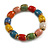 15mm Multicoloured Oval Ceramic Beaded Flex Bracelet - Size M - view 3