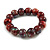 15mm Round Ceramic Bead Flex Bracelet in hues of Cherry Red/Blue/White - Size M - view 4