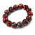15mm Round Ceramic Bead Flex Bracelet in hues of Cherry Red/Blue/White - Size M - view 2