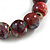 15mm Round Ceramic Bead Flex Bracelet in hues of Cherry Red/Blue/White - Size M - view 5