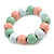Chunky Wooden Bead  Flex Bracelet Pastel Mint/ Pink/ White - M/ L - view 2