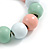 Chunky Wooden Bead  Flex Bracelet Pastel Mint/ Pink/ White - M/ L - view 4