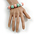 Chunky Wooden Bead  Flex Bracelet Pastel Mint/ Pink/ White - M/ L - view 3