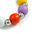 Multicoloured Painted Wood and Silver Acrylic Bead Flex Bracelet - Medium - view 3