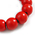 Red Painted Round Bead Wood Flex Bracelet - M/L - view 5