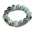 15mm Light Blue Round Ceramic Bead Flex Bracelet - Size M