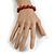 10mm Vintage Inspired Red Ceramic Bead Flex Bracelet - Size - S/M - view 3