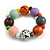 Chunky Wood Bead with Animal Print Flex Bracelet in Multicoloured/ Size M