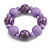 Chunky Wood Bead with Animal Print Flex Bracelet in Lilac Purple/ Size M - view 2