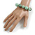 Wood Bead with Animal Print Flex Bracelet in Mint/ Size M - view 3