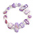 Transparent Glass and Purple Sea Shell Bead Flex Bracelet - M/L - view 3