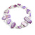 Transparent Glass and Purple Sea Shell Bead Flex Bracelet - M/L