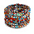 Bohemian Wide Beaded Cuff Bangle with Sequin (Multicoloured) - Adjustable - view 5