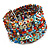 Bohemian Wide Beaded Cuff Bangle with Sequin (Multicoloured) - Adjustable - view 6
