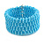 Fancy Light Blue Glass Bead Flex Cuff Bracelet - Adjustable - view 5