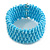 Fancy Light Blue Glass Bead Flex Cuff Bracelet - Adjustable - view 6