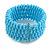 Fancy Light Blue Glass Bead Flex Cuff Bracelet - Adjustable - view 7