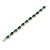 Party/Birthday/Wedding Emerald Green/Clear Diamante Teardrop Element Bracelet In Silver Tone Metal - 17cm Long - view 2