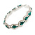 Party/Birthday/Wedding Emerald Green/Clear Diamante Teardrop Element Bracelet In Silver Tone Metal - 17cm Long - view 7