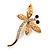 Gold Plated Filigree Crystal Dragonfly Costume Brooch