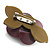 Contemporary Burgundy Plastic Rose Brooch - view 3