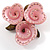 Bunch Of Roses Pink Plastic Brooch - view 3