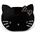 Little Kitty Plastic Brooch (Black)