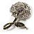 Clear Crystal Rose Brooch - view 3