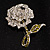 Clear Crystal Rose Brooch - view 8