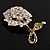 Clear Crystal Rose Brooch - view 6