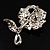 Clear Crystal Rose Brooch - view 9