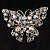 Clear Crystal Filigree Butterfly Brooch - view 3