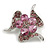 Dazzling Pink Crystal Floral Brooch