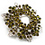Olive Green Crystal Wreath Brooch - view 3