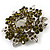 Olive Green Crystal Wreath Brooch - view 6