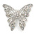 Dazzling Clear Crystal Butterfly Brooch