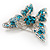 Dazzling Light Blue Crystal Butterfly Brooch - view 7