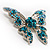 Dazzling Light Blue Crystal Butterfly Brooch - view 8