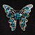 Dazzling Light Blue Crystal Butterfly Brooch - view 2